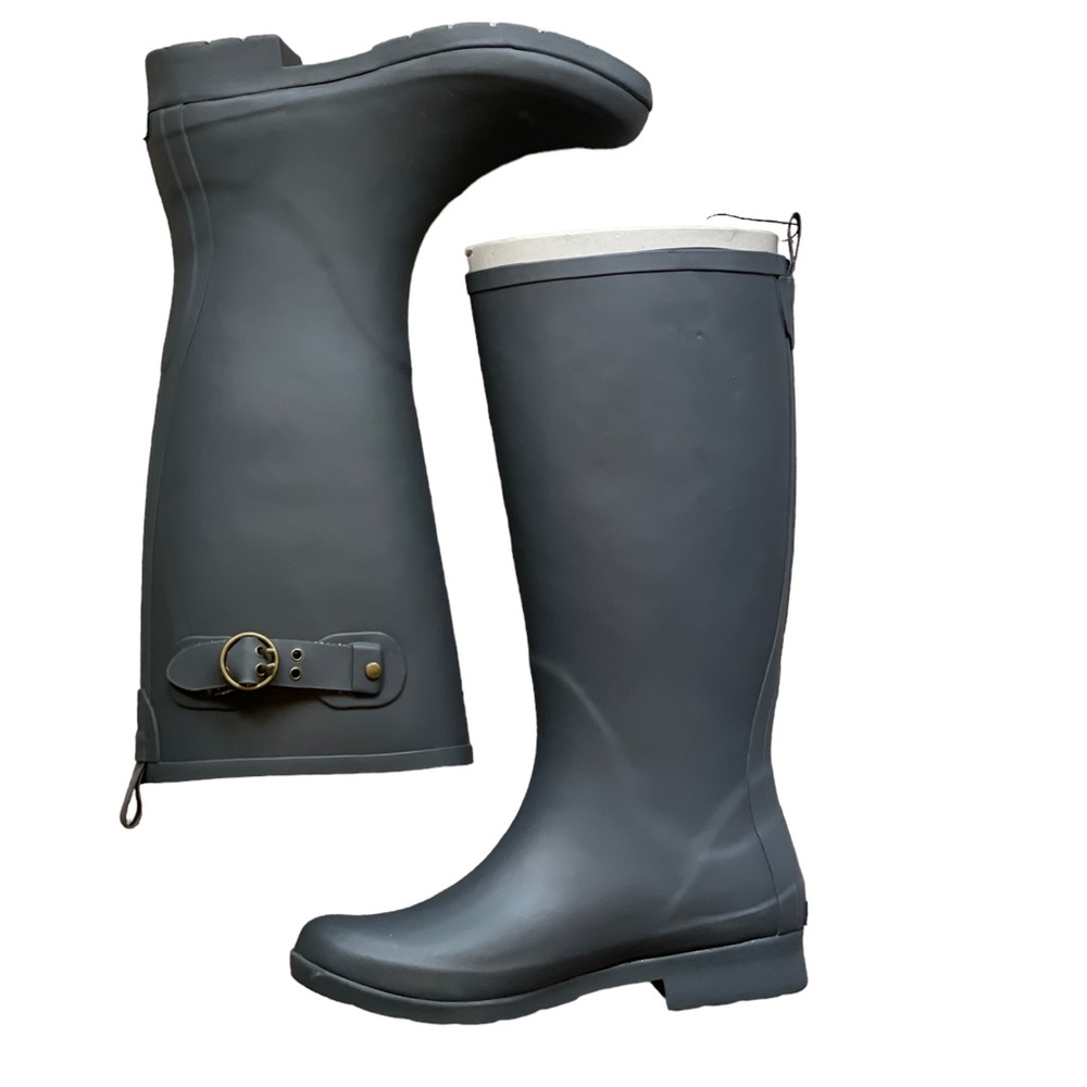 CHOOKA CITY SOLID TALL RAIN BOOT IN CHARCOAL - NIB!